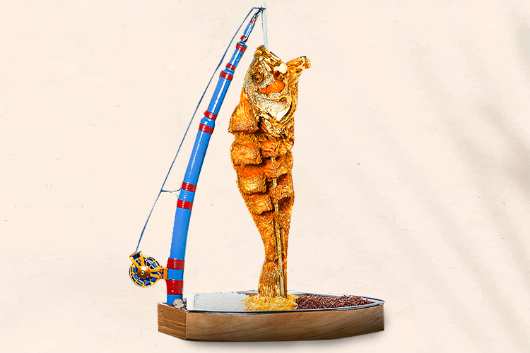 سمك هامور مقلي سنارة