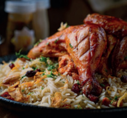 الدجاج المقمر مع الرز