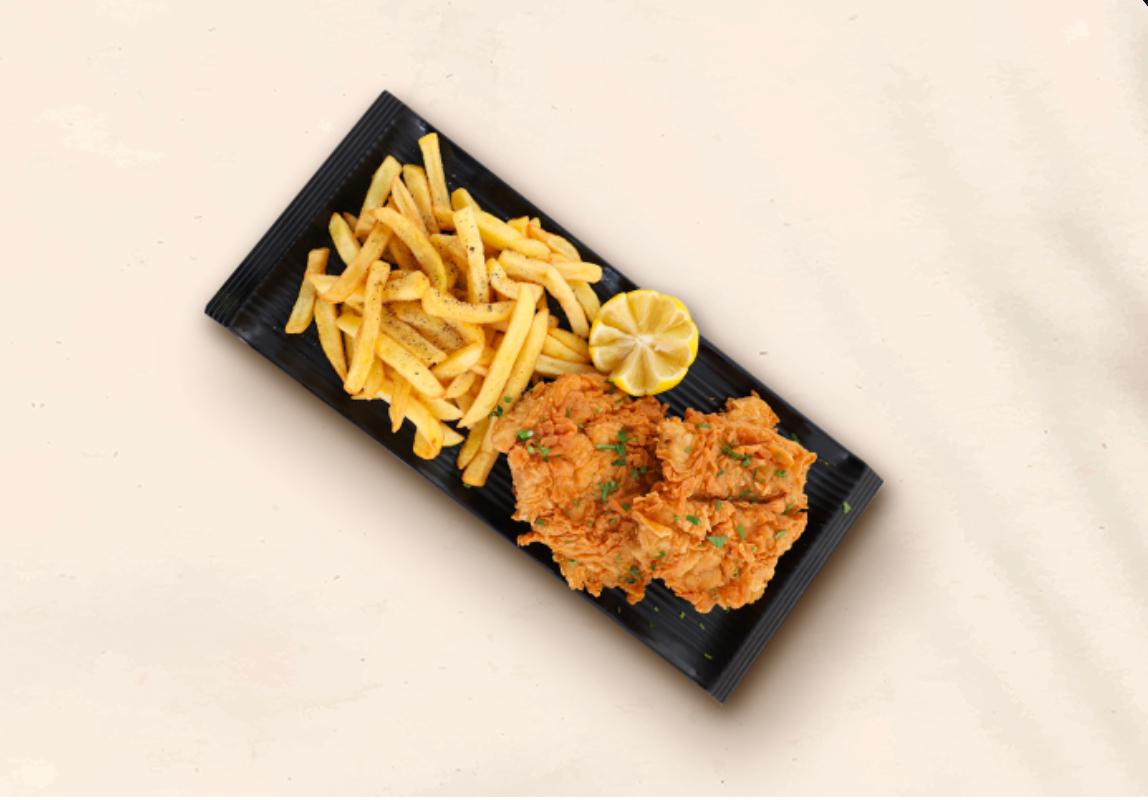 سمك فيليه وبطاطس مقليه