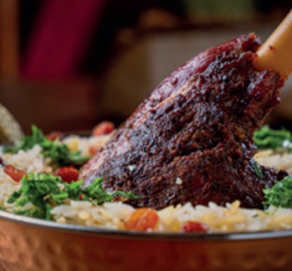 موزات الغنم المدخنة مع الرز